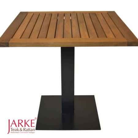 Teak Bistrotisch mit Eisenfuß, 2 Größen
