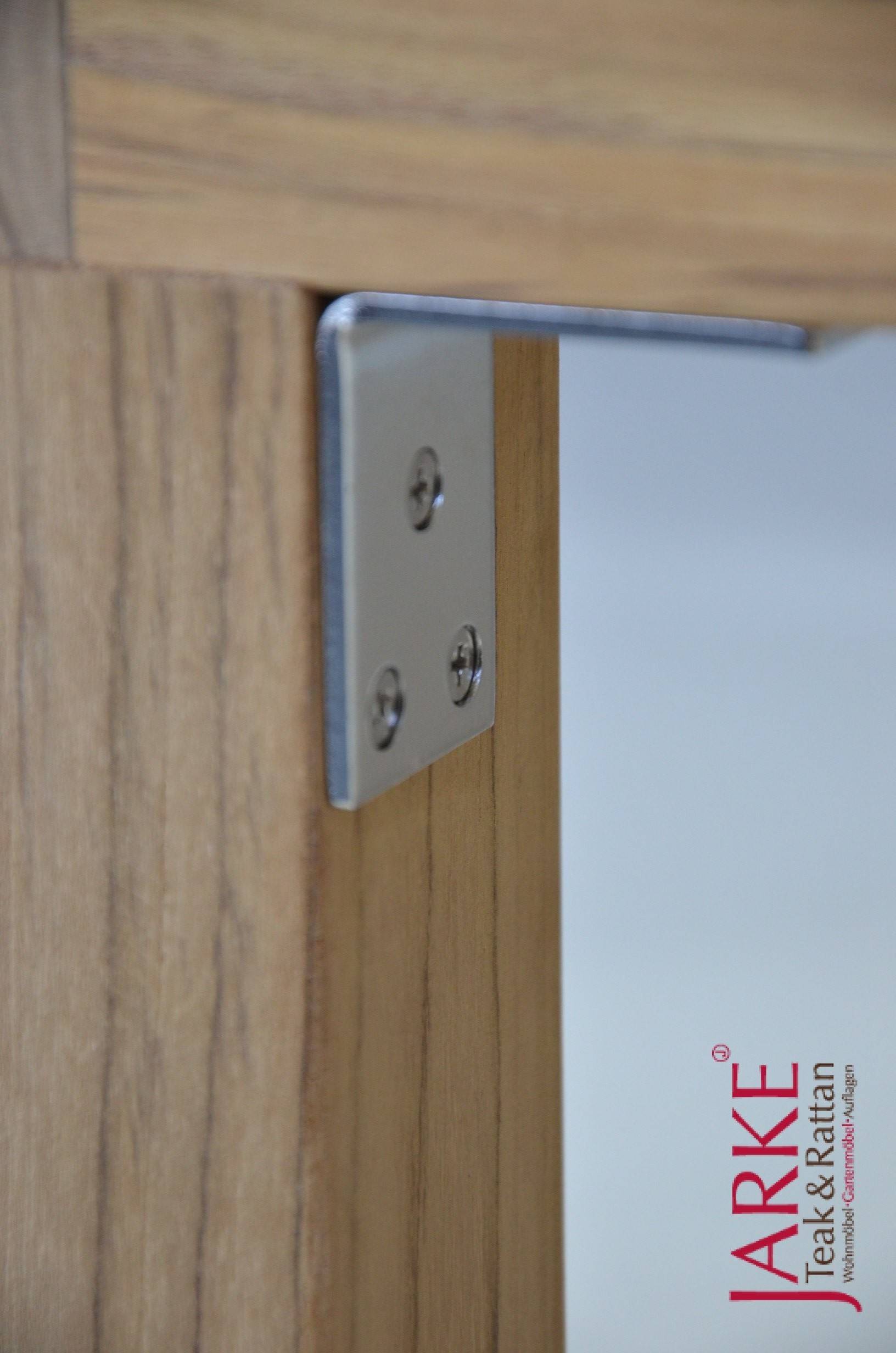 Teak Liege mit Edelstahlscharnieren