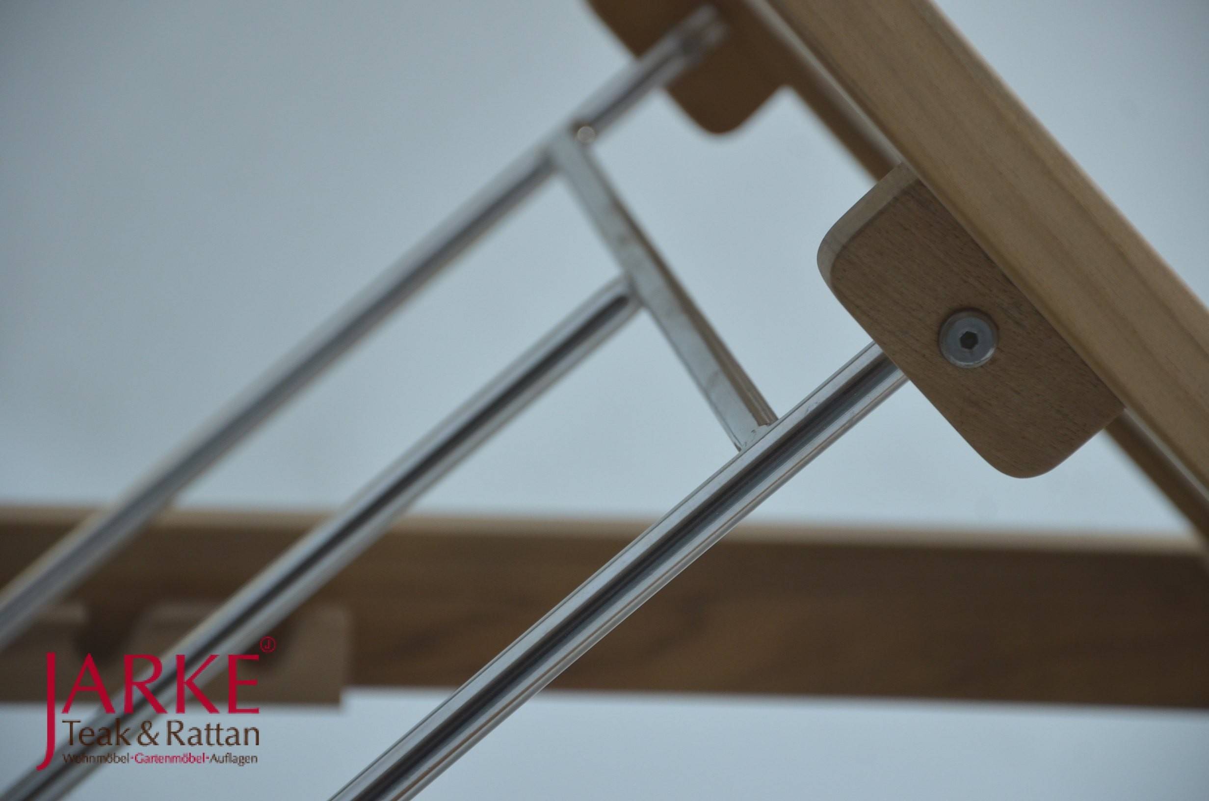 Teak Liege mit Edelstahl
