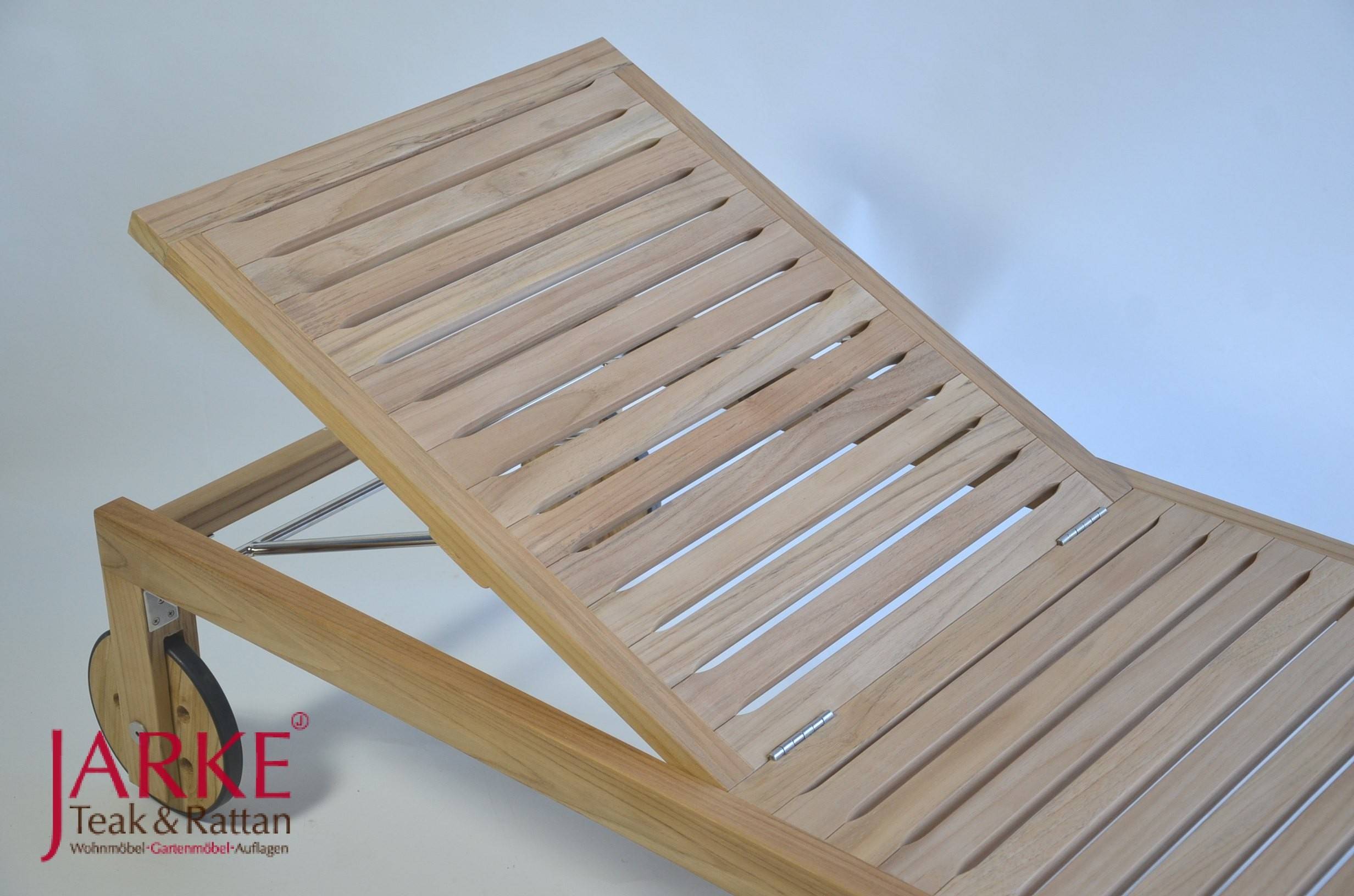 Teak Liege mit Rädern