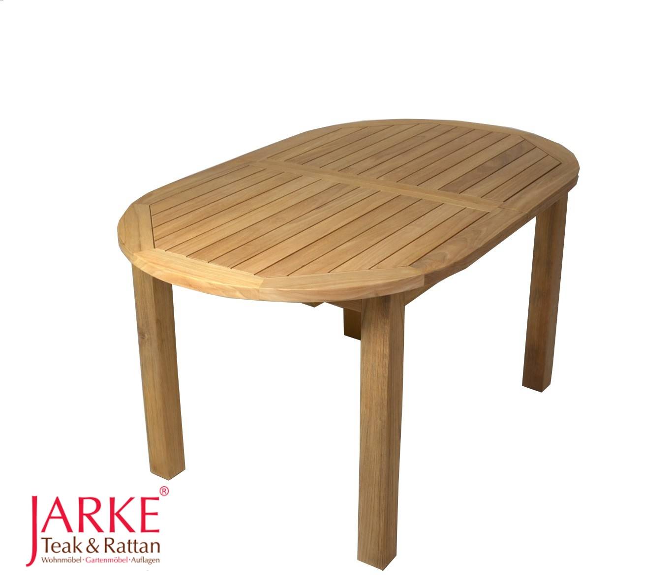 Moderner Teak Ausziehtisch oval