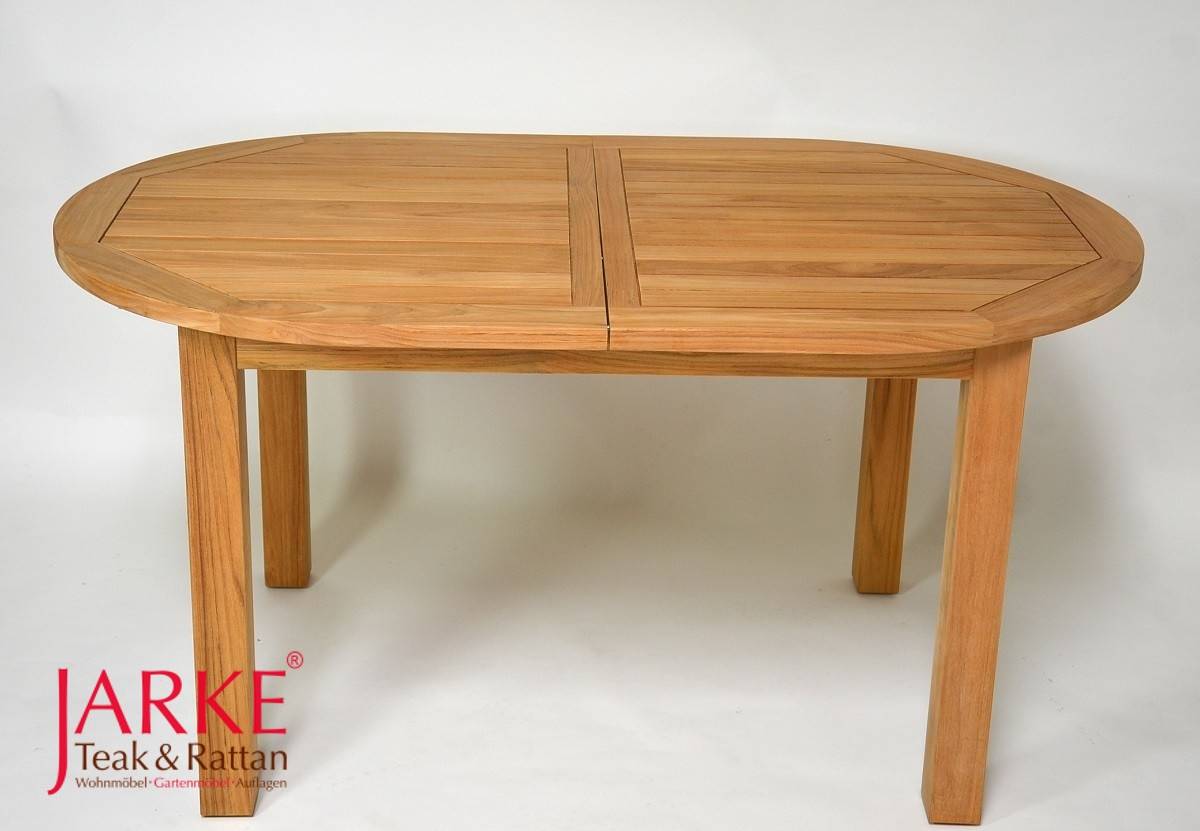 Premium Teak Ausziehtisch Kernholz oval