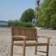 Komfortable Teak Bank Angulia, ergonomische Lattung im Sitz und Rückenfläche