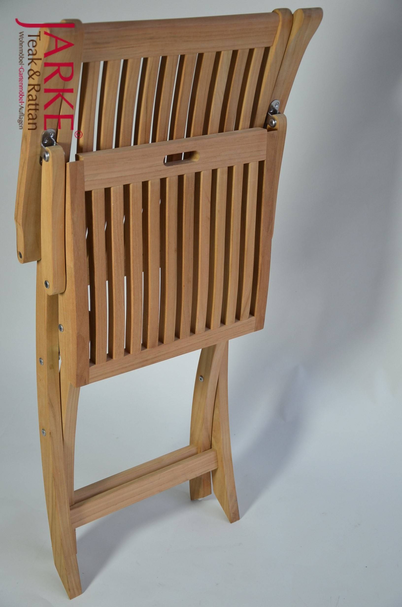 Teak Klappstuhl ergonomisch mit Armlehnen