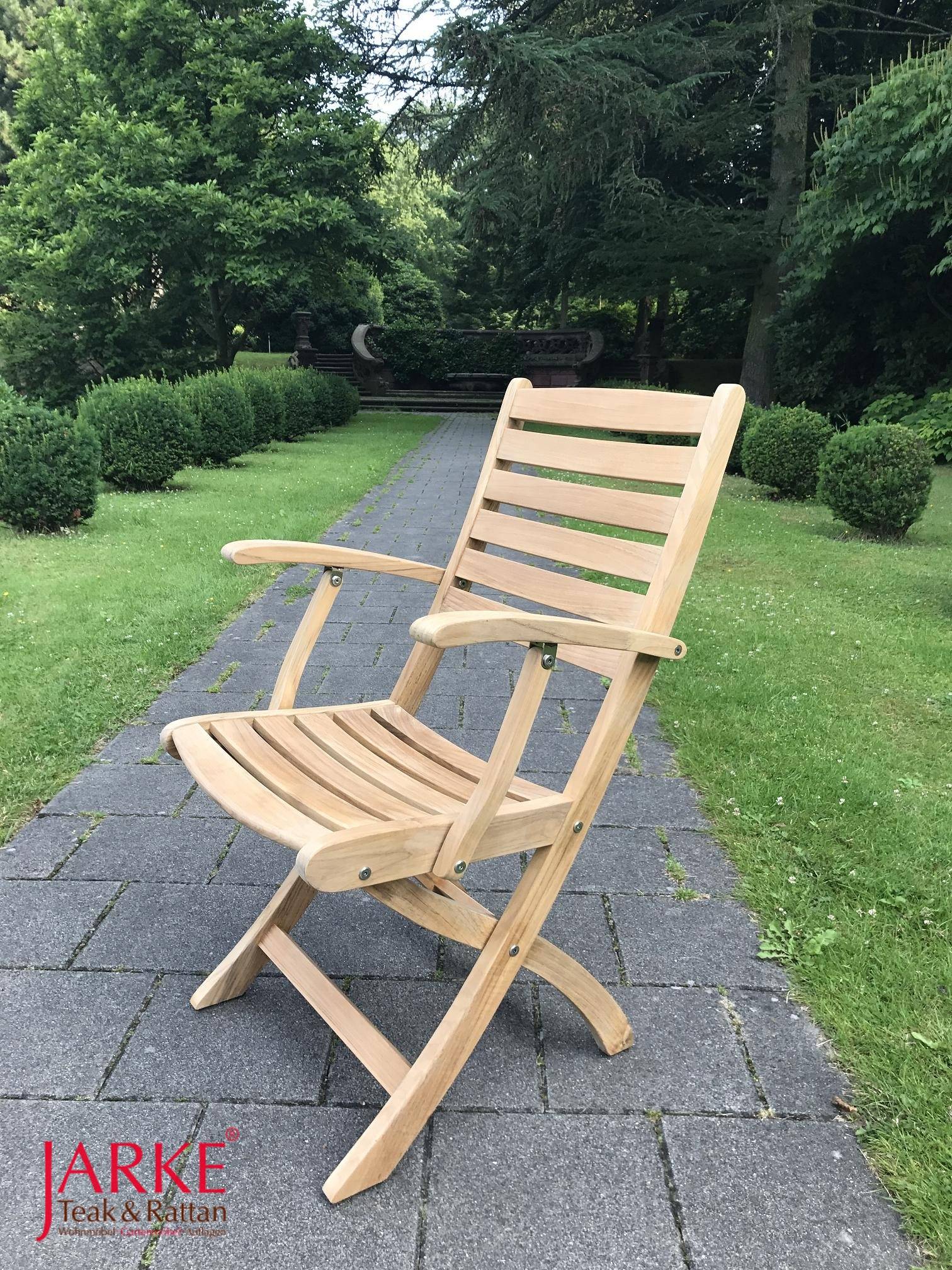 Teak Klappstuhl Louis mit Armlehnen