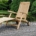 Premium Teak Deckchair "Alster", mit Rädern, Edelstahlscharniere, abnehmbares Fußteil