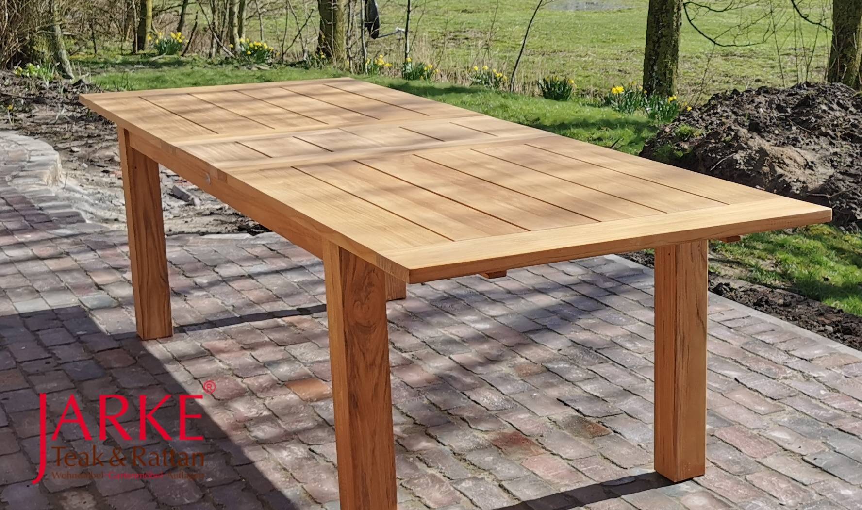 extra großer Teak Ausziehtisch