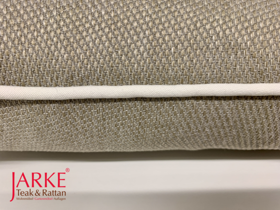 Outdoor Zierkissen aus Olefin mit Leinenstruktur, weißer Keder, div. Farben