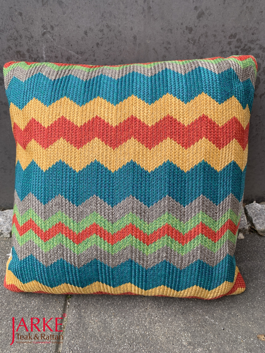 Outdoorkissen aus Olefin, ZickZack-Muster