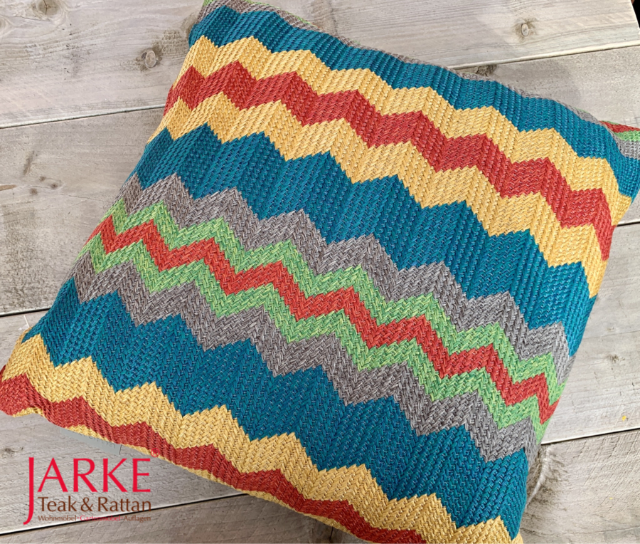 Outdoorkissen aus Olefin, ZickZack-Muster