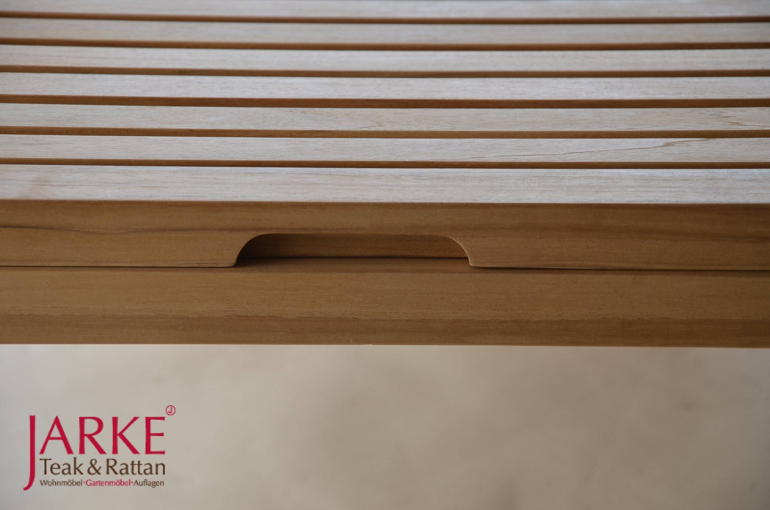 Premium Teak Liege mit verstellbarem Kopfteil, Räder