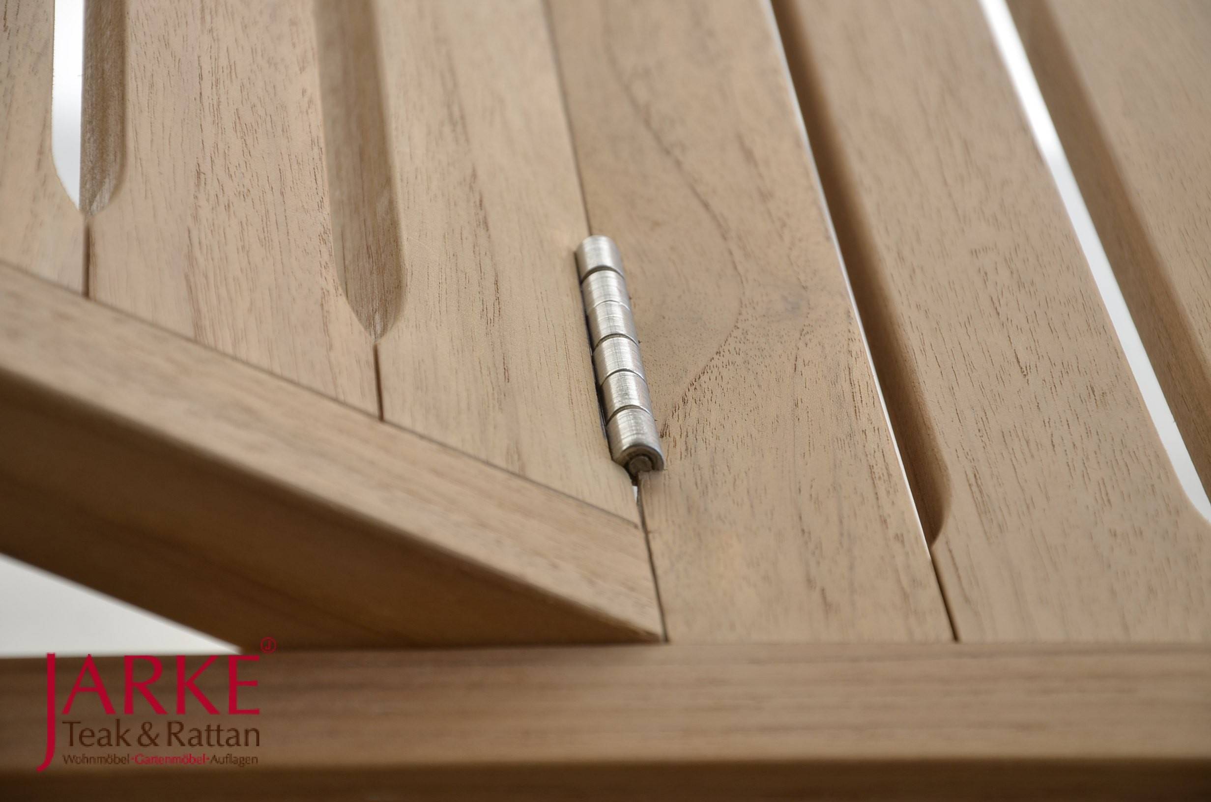 Premium Teak Liege mit verstellbarem Kopfteil, Räder