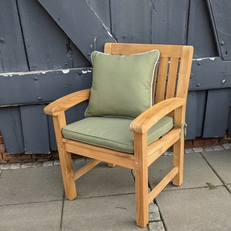 Sitzkissen aus Olefin, 50 x 49 cm, Keder, wetterfest, olive-grün