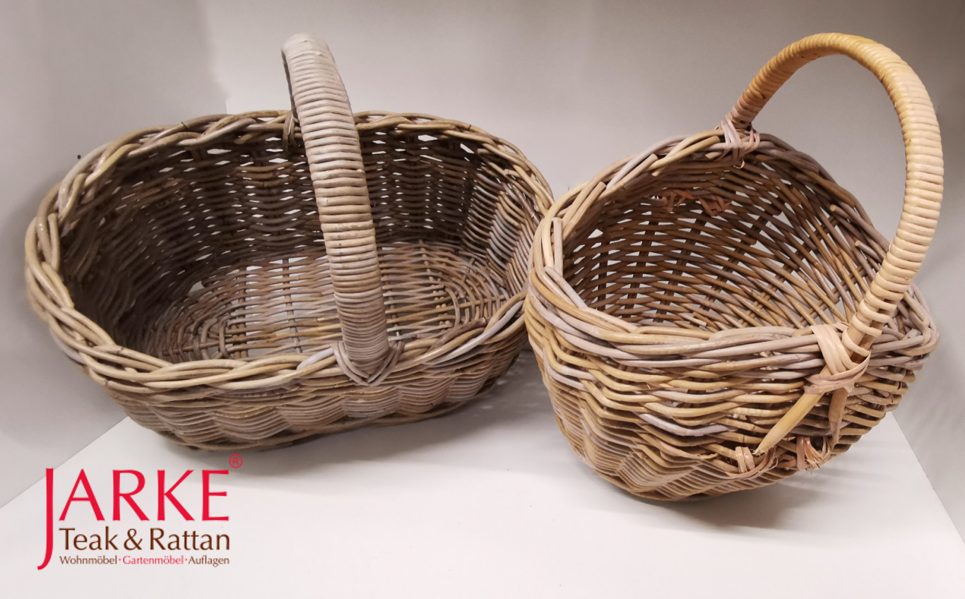 Einkaufskorb aus Rattan in 2 Designs