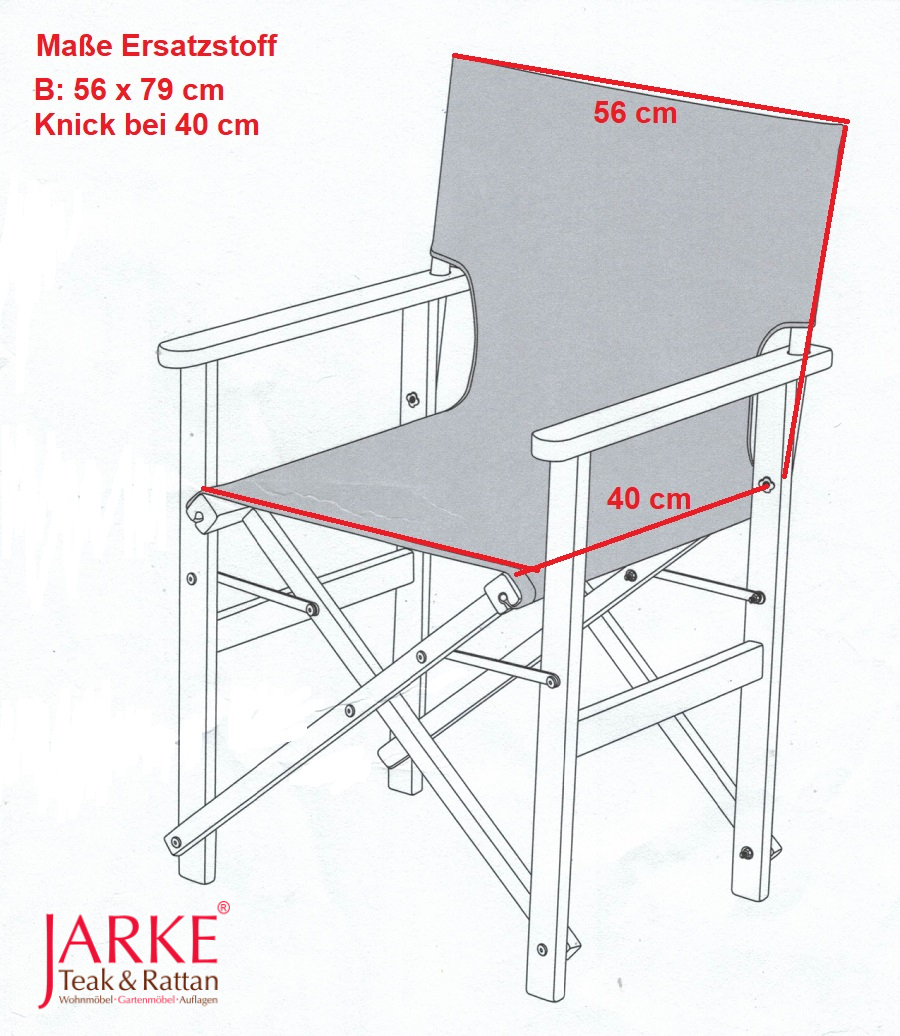 Einteiliger Ersatzbezug für Regiestuhl