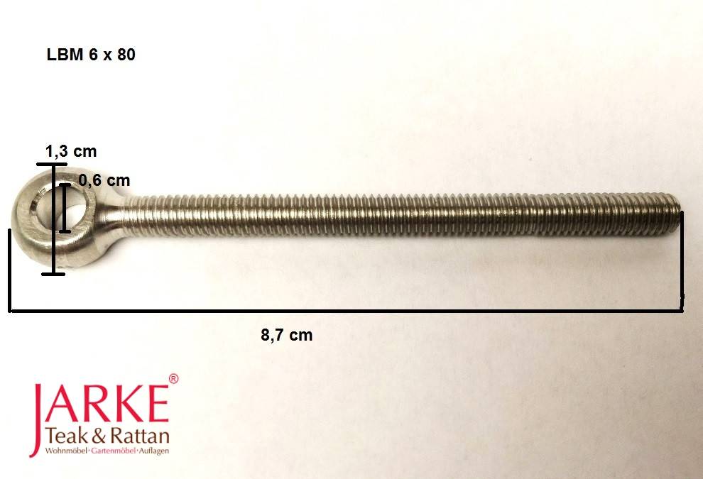 Augenschraube/Ringschraube für Hochlehner aus Edelstahl V2A – Bild 2