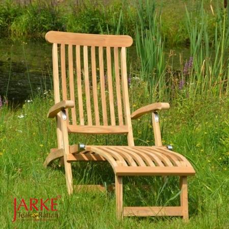 Premium Teak Deckchair "Elbe" mit abnehmbaren Fußteil