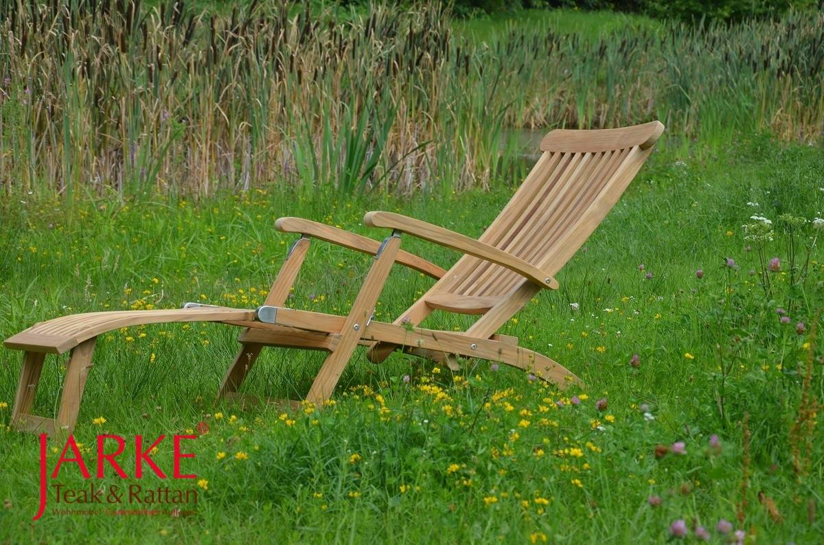 Premium Teak Deckchair "Elbe" mit abnehmbaren Fußteil