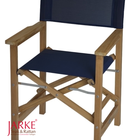 Teak-Regiestuhl Blau