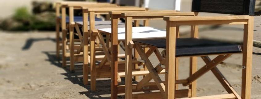 Massiver Teak Regiestuhl in 4 Farben Massiver Teak Regiestuhl in 4 Farben